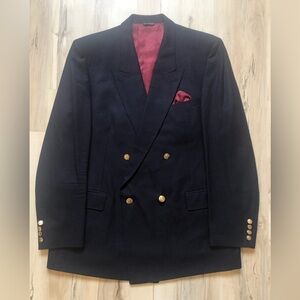 Sedgewick by Harry Rosen Wool Men's Navy Blazer with Gold Buttons